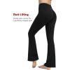 image:imageYvette Flare Yoga Leggings for Women with Pockets High Waisted Tummy Control Non See Through Gym Workout Bootcut PantsBlack