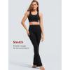 image:imageYvette Flare Yoga Leggings for Women with Pockets High Waisted Tummy Control Non See Through Gym Workout Bootcut PantsBlack