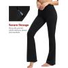 image:imageYvette Flare Yoga Leggings for Women with Pockets High Waisted Tummy Control Non See Through Gym Workout Bootcut PantsBlack