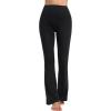 image:imageYvette Flare Yoga Leggings for Women with Pockets High Waisted Tummy Control Non See Through Gym Workout Bootcut PantsBlack