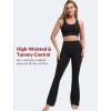 image:imageYvette Flare Yoga Leggings for Women with Pockets High Waisted Tummy Control Non See Through Gym Workout Bootcut PantsBlack