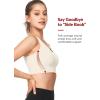image:imageYvette Front Closure Sports Bras for Women High Support Large Bust Supportive Sports Bra High Impact for RunningIvory