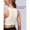 image:imageYvette Yoga Bra Racerback amp Mesh Panels Square Neck Fixed Cups Sports Bra for Women Light Support Workout Tank TopWhite