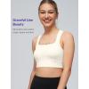 image:imageYvette Yoga Bra Racerback amp Mesh Panels Square Neck Fixed Cups Sports Bra for Women Light Support Workout Tank TopWhite