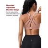 image:imageYvette Womens High Impact Sports Bra for Running  High Support No Bounce Large Bust Pickleball Gym Workout Adjustable Straps Crisscross Back Wireless Sewn in PadsLight Pink
