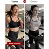 image:imageYvette Womens High Impact Sports Bra for Running  High Support No Bounce Large Bust Pickleball Gym Workout Adjustable Straps Crisscross Back Wireless Sewn in PadsLight Pink