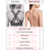 image:imageYvette Womens High Impact Sports Bra for Running  High Support No Bounce Large Bust Pickleball Gym Workout Adjustable Straps Crisscross Back Wireless Sewn in PadsDark Pink