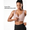 image:imageYvette Front Zip Sports Bra for Women High Support BowBackPink