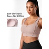 image:imageYvette Front Zip Sports Bra for Women High Support BowBackPink