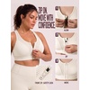image:imageYvette HighSupport Sports Bra for Women ZipFront Design with Grid MeshOffwhite