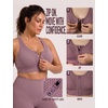 image:imageYvette HighSupport Sports Bra for Women ZipFront Design with Grid MeshPurple