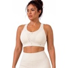 image:imageYvette HighSupport Sports Bra for Women ZipFront Design with Grid MeshOffwhite