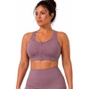image:imageYvette HighSupport Sports Bra for Women ZipFront Design with Grid MeshPurple