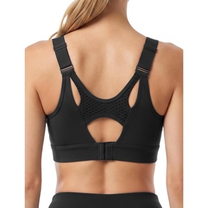 image:imageYvette Adjustable Straps High Support Sports Bra Round NeckBlack