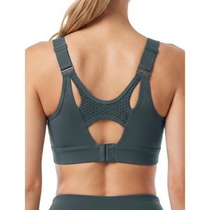 image:imageYvette Adjustable Straps High Support Sports Bra Round NeckBlue