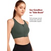 image:imageYvette Front Closure High Impact Sports Bra for WomenDark Green
