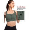 image:imageYvette Front Closure High Impact Sports Bra for WomenDark Green