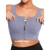image:imageYvette Front Closure High Impact Sports Bra for WomenLight Purple