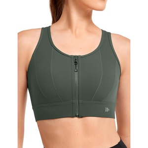 image:imageYvette Front Closure High Impact Sports Bra for WomenDark Green