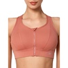 image:imageYvette High Impact Zip Front Sports Bra for WomenRose Red