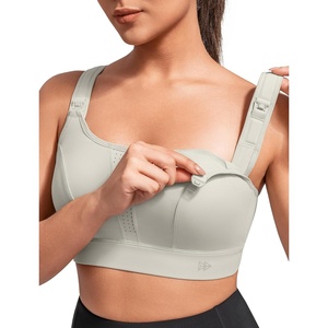 image:imageYvette Nursing Sports Bras for Breastfeeding AdjustableLight Grey